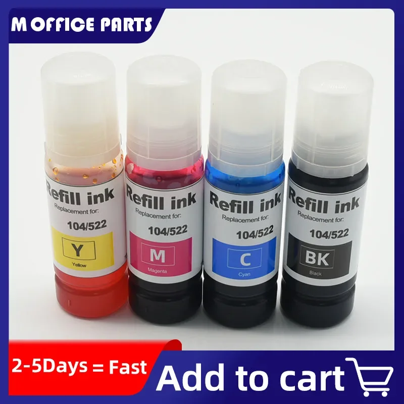 104 522 Refill Dye Ink For Epson EcoTank ET-2710 ET-2711 ET-2712 ET-2714 ET-2715 ET-2720 Inkjet Eco Tank Printer