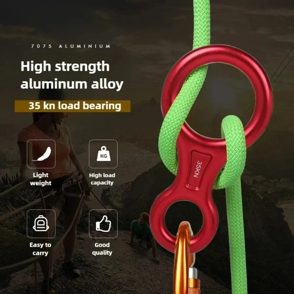 Rugged 35KN Aluminum Alloy Adventure Rope Gear for Outdoor Climbing & Abseiling