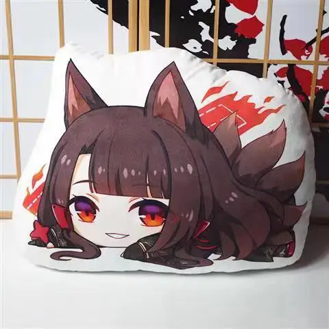 42*35cm Azur Lane plush toy Game Kaga Laffey ILLUSTRIOUS Akagi figure stuffed doll pillow double sided pillowcase for gift 5