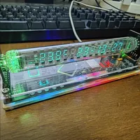 IV27 Retro Fluorescent Tube Clock VFD Creative Gift Living Room E-sports Desktop Decoration 1