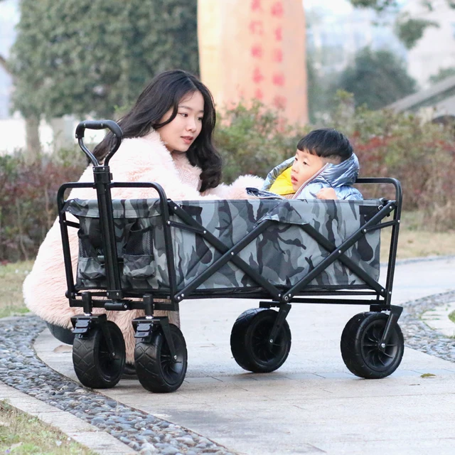 Egyszerű Kerti Kocsik Kemping Kültéri Összecsukható Szekerek Kerekes Istálló Kocsi Utazik Ki Szabadidős Bevásárlókocsik