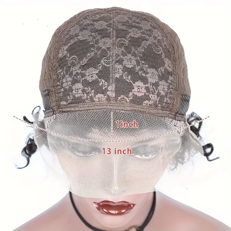 Short Curly Human Hair Wigs Pixie Cut Bob Glueless Wigs 13x1 Lace Front for Women