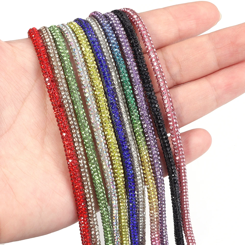 Colorful Rhinestone Chain - Crystal Dense Cup Banding for DIY Jewelry, Bows, and Headwear