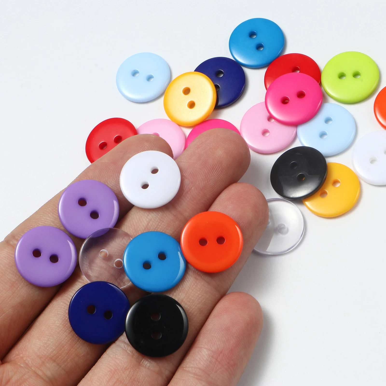 10 Bottoni Tondi In Resina Giallo 23mm Con 2 Fori - Per Cucito, Scrapbooking E Bigiotteria