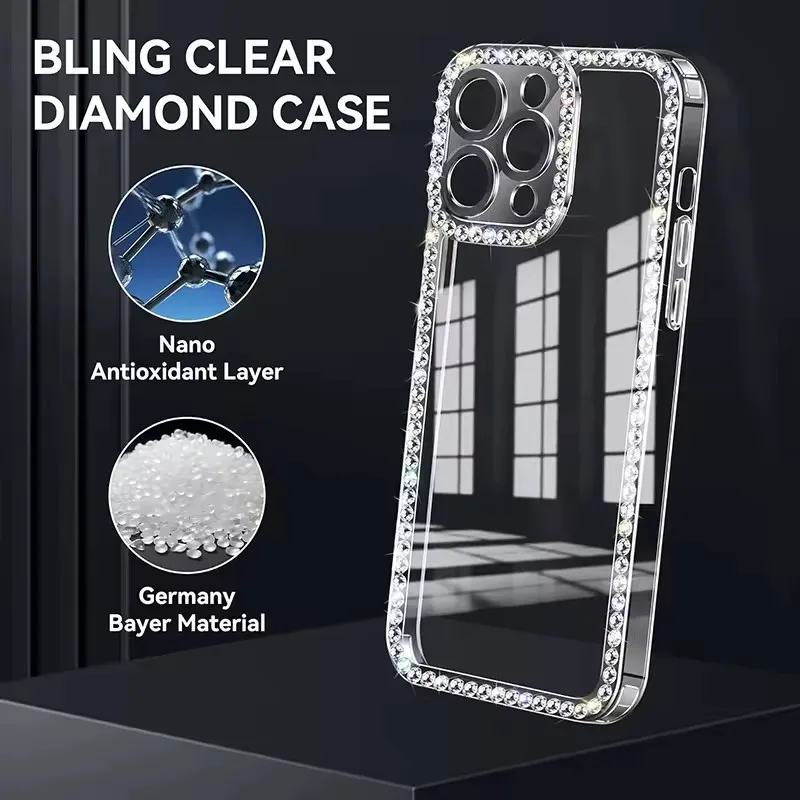 Luxurious Glitter Bling Diamond Clear Phone Case Cover