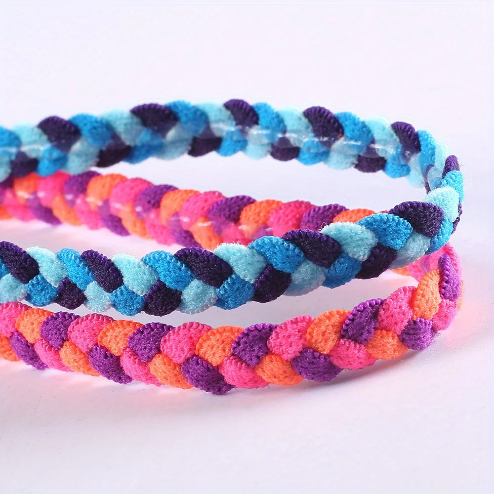 Braided headband with silicone anti slip sweat guide running hair band, yoga anti sweat band, fitness and sports headband
