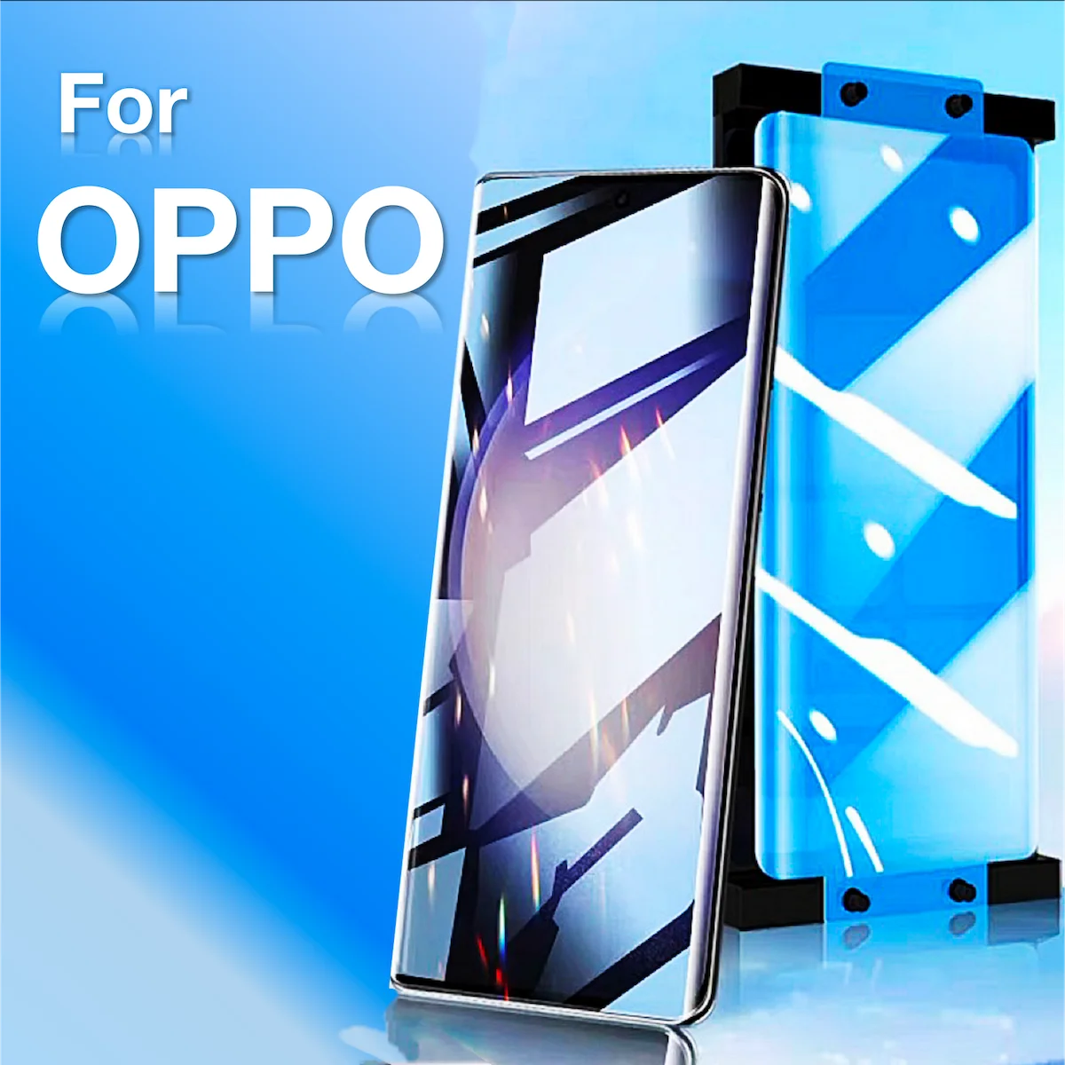 

for OPPO Reno 10 9 8t 6 5 4 3 Pro Plus Find X6 X5 X3 X2 Pro Explosion-proof Screen Protector Glass Protective with Install Kit