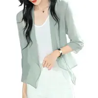 Chiffon Shawl Women Coat 2022 Summer Fashion Thin Loose Cardigan Top Ladies Wild Short Female Sun Protection Clothing Jacket 1