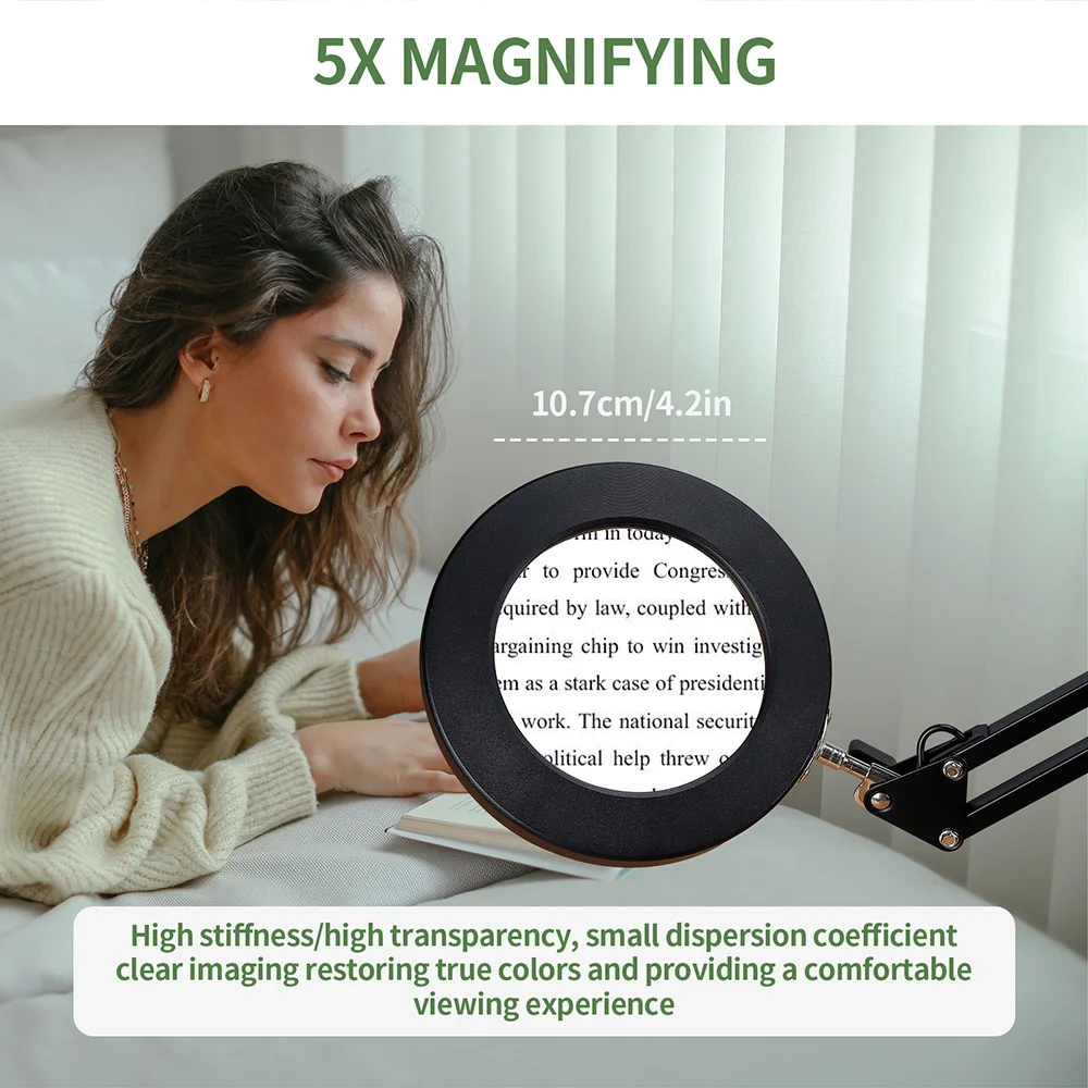 72 LEDs Illuminated Magnifier 3 Colors Warm White Light LED Magnifying Glass For Nail Art Manicure Tattoo Makeup Beauty Salon