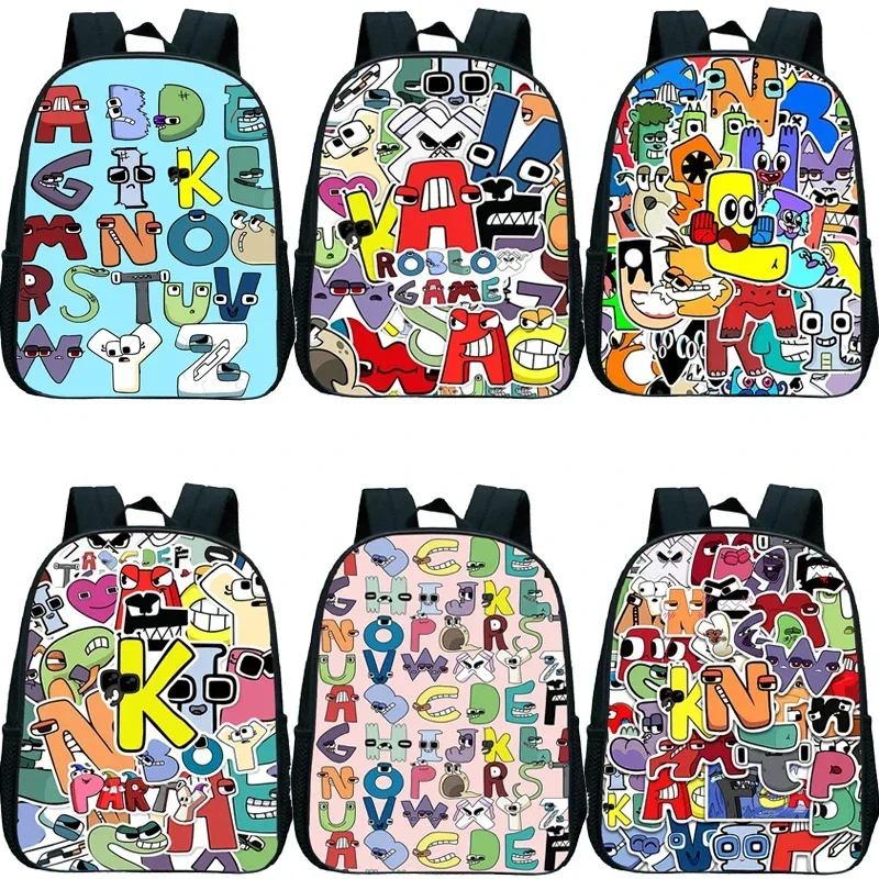 Cartoon Alphabet Lore Print School Bags for Boys Girls Kindergarten Backpacks Kids Bag Preschool Bookbag Waterproof Backpack 1