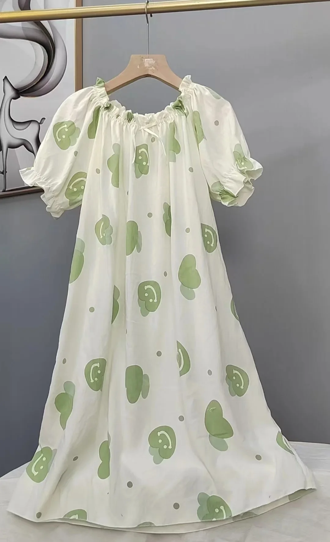 قميص نوم قطني سحابي لصيف 2025، لطيف وفضفاض، مقاس ك...