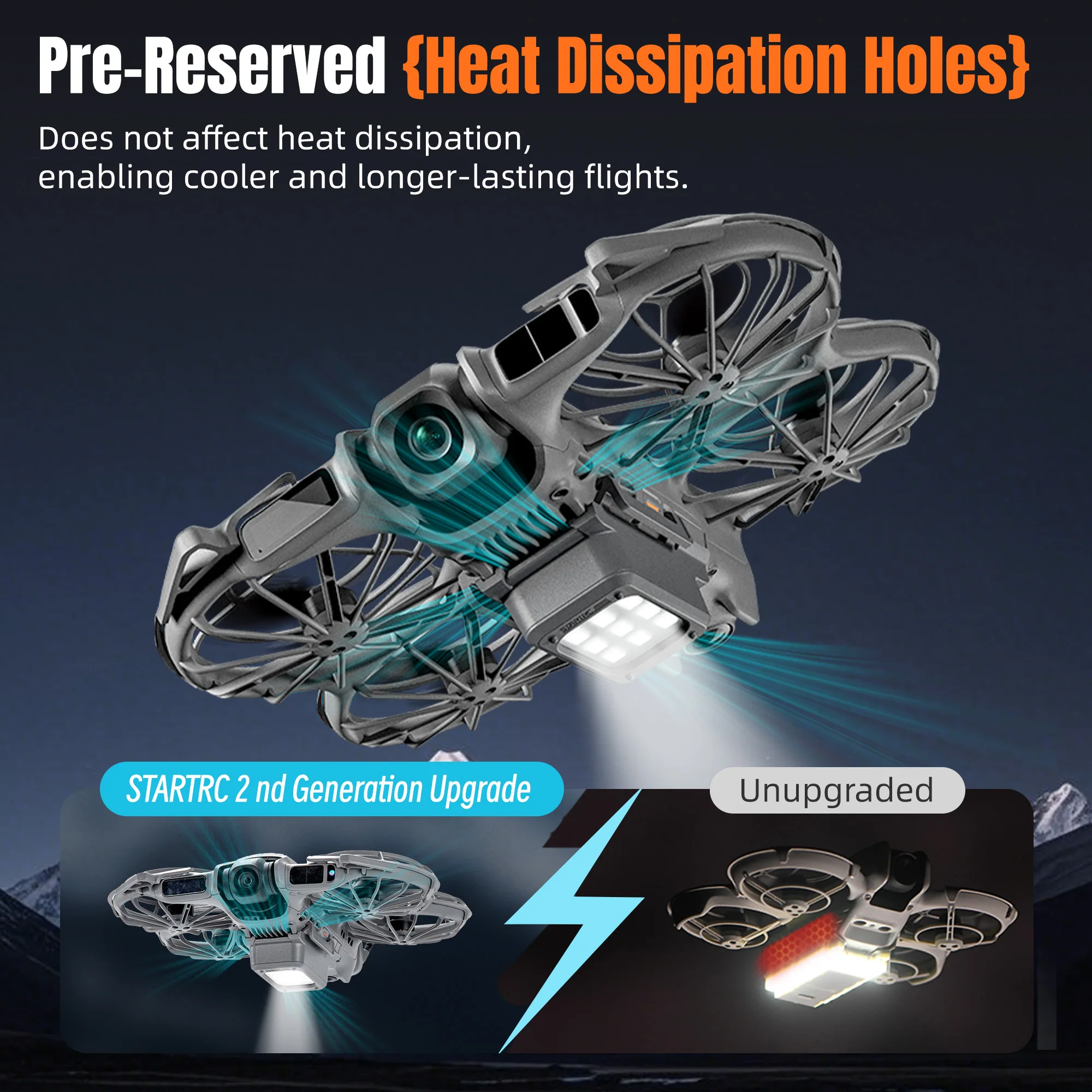 Packaging du train d'atterrissage LED pour DJI NEO2 avec accessoires