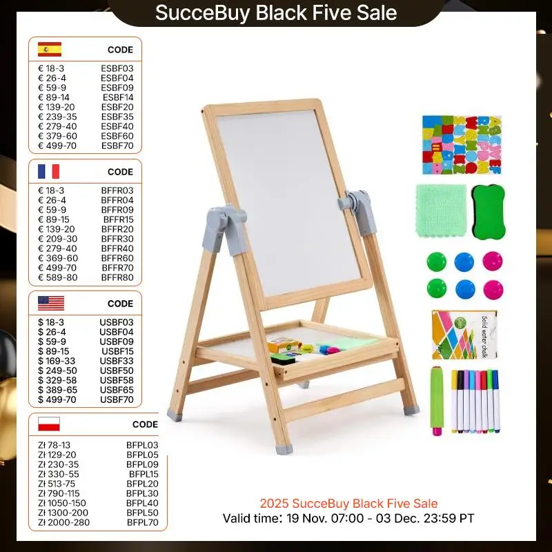 SucceBuy Standing Magnetic Drawing Board WordPad Art Easel with Painting Accessories Children Educational Toys for Kids Boy Girl