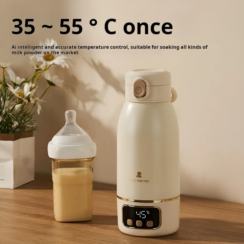 10000mAH 500ML Wireless Portable Electric Kettle Rechargeable Heating Insulation Kettle Boiling Milk Bottle for Baby Water Cup