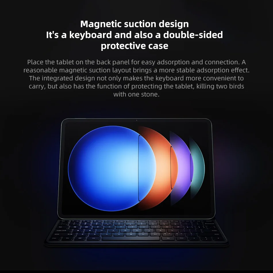 Xiaomi Pad 6S Pro 12.4 Keyboard Case Pogo Pin Contact Magnetic Flip Case For 12.4