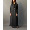 High End Black Double Breasted Luxury Abaya Blazer Women Suits Peak Lapel Chic Dubai Long Jacket 1 Piece Formal Business Outfits 1