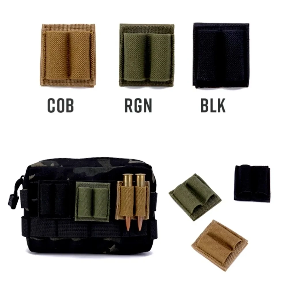 Round Bullet Holder for Rifle with Adhesive Backing Sticker 308 30-06 Holder for Rifles Side and Buttstock Pouch 2 ammo pouch