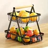 2-Tier Kitchen Organizer Fruit Basket Vegetable Basket Bathroom Cosmetic Removable Stand Storage Shelf Kitchen Storage Rack 3