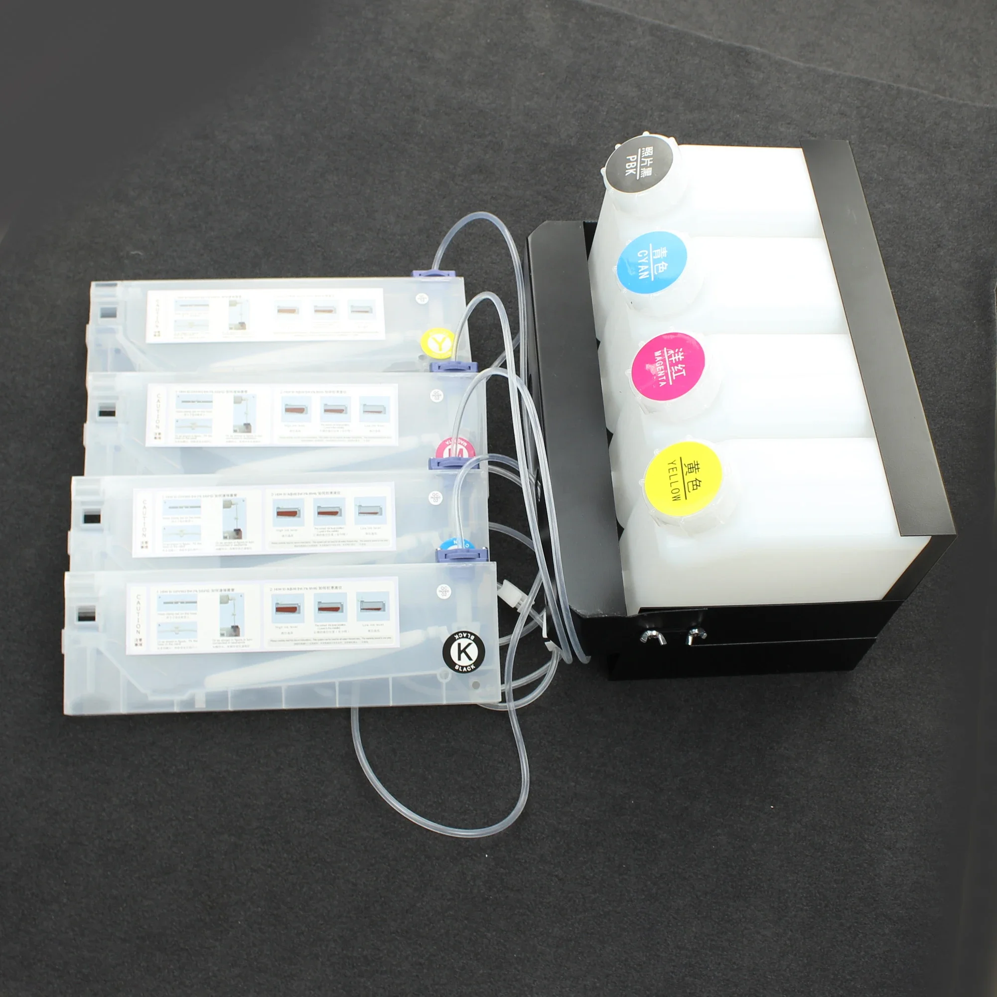 Roland/Mimaki/Mutoh 와이드 포맷 프린터용 CISS 벌크 잉크 시스템4색 벌크 잉크 시스템(탱크 4개+카트리지 4개)