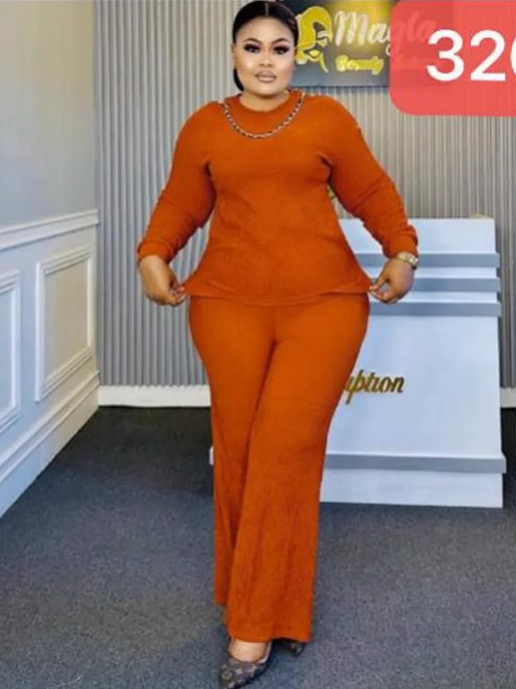 

Two Piece Set Africa Clothes African New Dashiki Fashion Solid Color Suit Top And Trousers Pants Party For Women Outfits