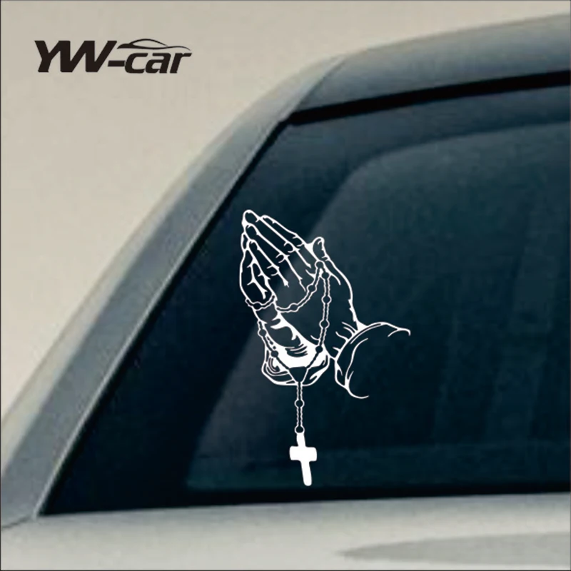 

Colorful Car Prayer Gesture Laser Sticker God Jesus Christ Fashion Auto Body Styling Decoration Stickers Rear Windshield Decal