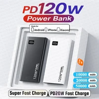 For Xiaomi Original 120W Powerbank 50000mAh External Spare Battery Portable Charger Fast Charging For iPhone Samsung Power Bank