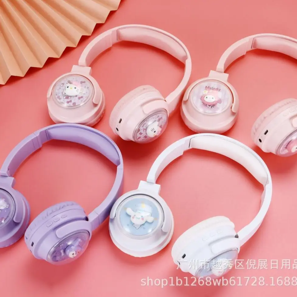

Милая мультяшная светящаяся беспроводная гарнитура Sanrio Kuromi Bluetooth наушники Cinnamoroll Game Esports шумоподавляющие наушники