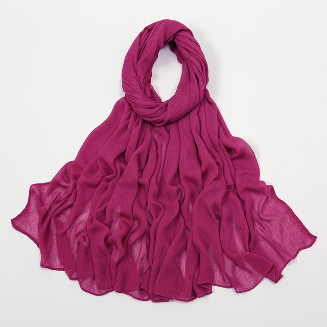 Nouveau Hijab en rayonne froissé pour femmes, écharpe musulmane, châles longs, Turban islamique solide, bandeau Heascarf, bandeau Ramandan