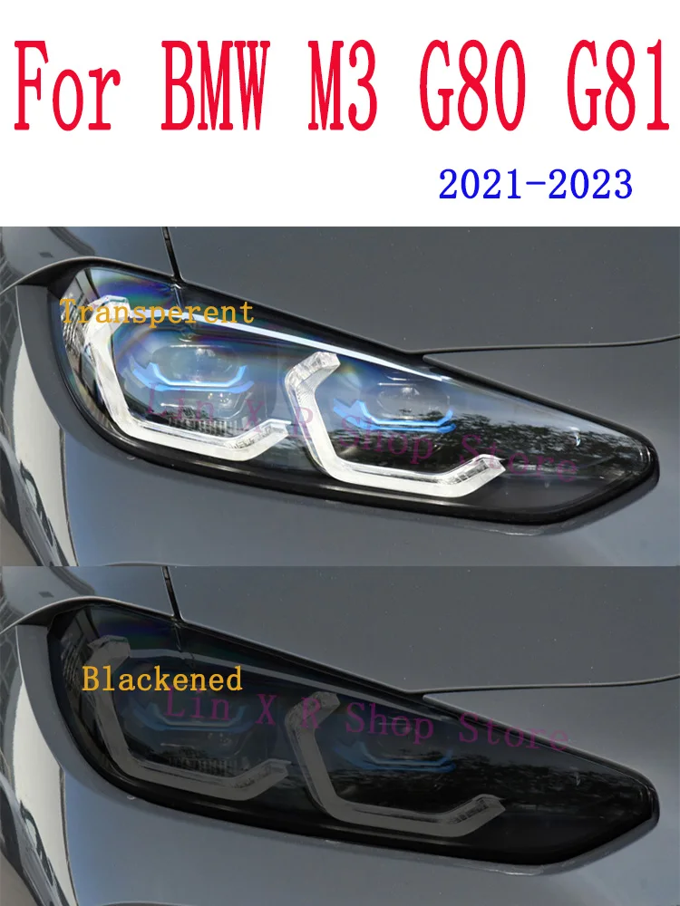

For BMW M3 G80 G81 2021-2023 Car Exterior Headlight Anti-scratch Front Lamp Tint TPU Protective Film Repair Accessories Sticker