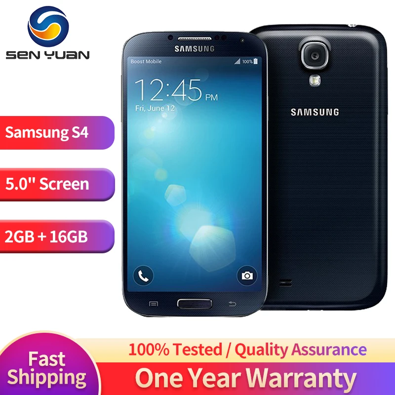 Original Samsung Galaxy S4 I9500 I9505 3G Mobile Phone 5.0" 2GB RAM 16GB ROM 13MP+2MP CellPhone WiFi OctaCore Android SmartPhone