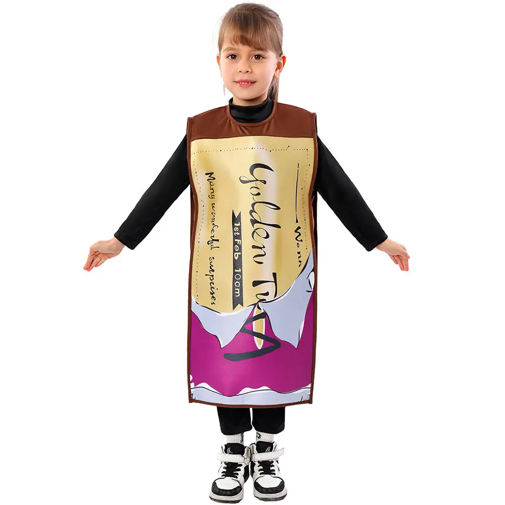 Umorden Unisex Boys Girls Chocolate Bar Winner Golden Ticket Costume for  Child Kids One Tunic - AliExpress 200000532
