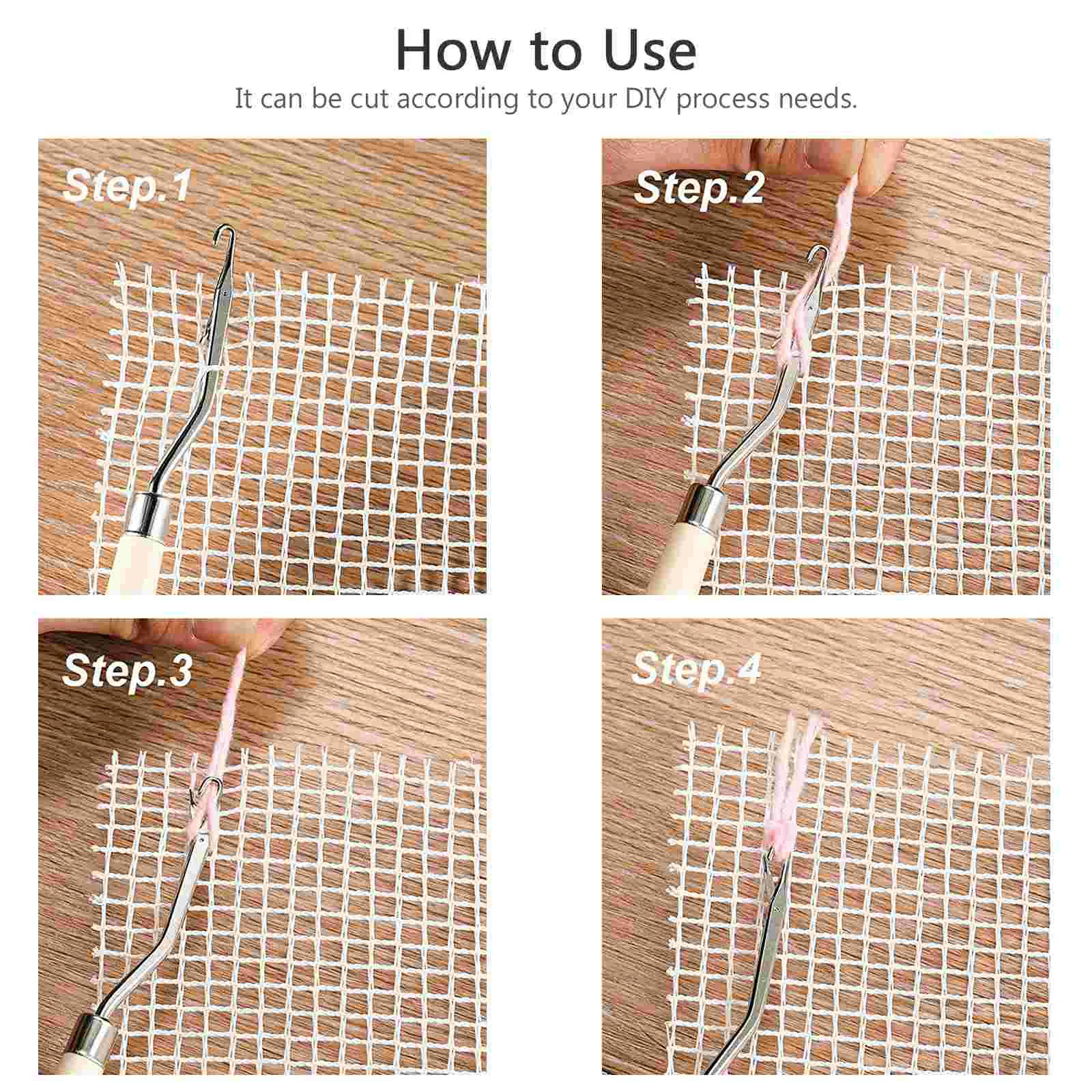 Plastic Woven Mesh Latch Hook Canvas Rug Making Tapestry Diy Embroidery Craft Handmade Supply Premium Material Cross Stitch