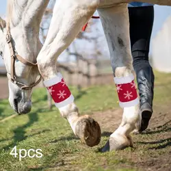 4Pcs Horse Leg Wraps Breathable Leggings Wrap Horse Leg Protectors for Livestock Parades Supplies Christmas Exercising Dress up