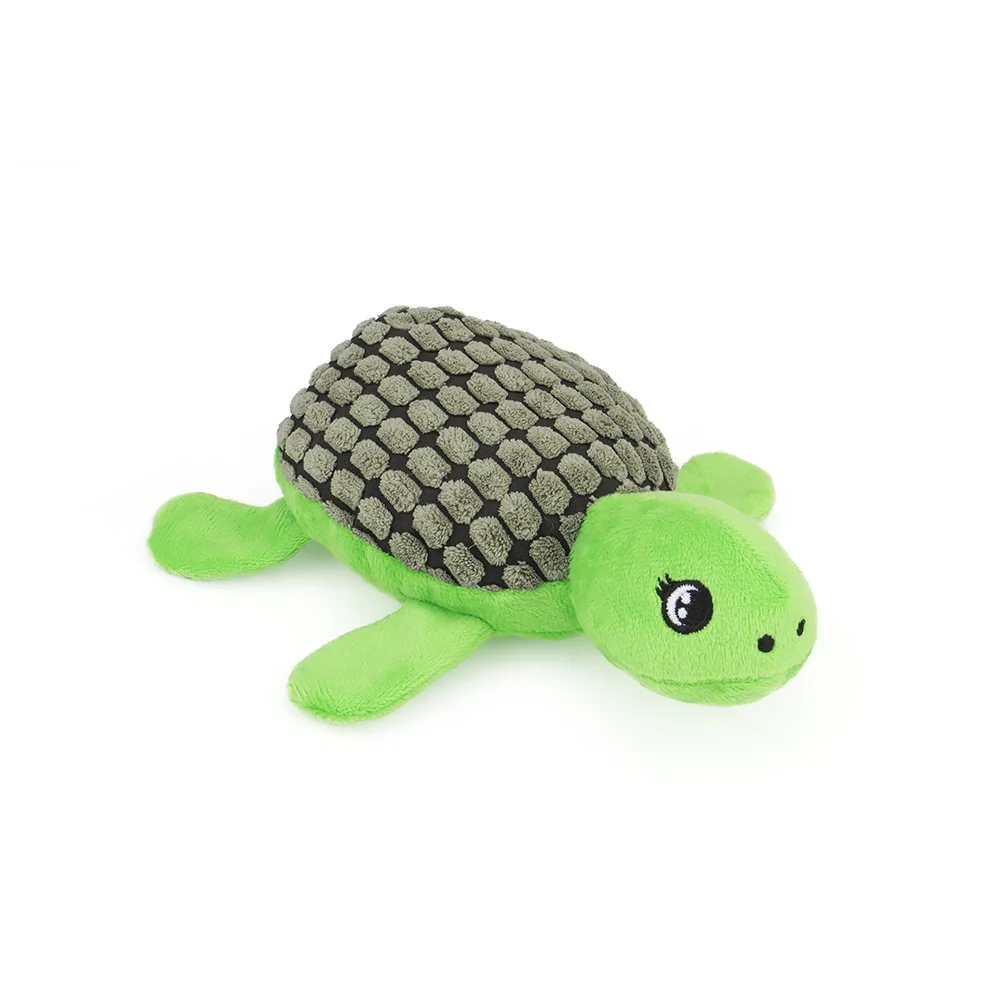 Green Tortoise Plush Turtle Sound Dog Toy - PeticaDeals
