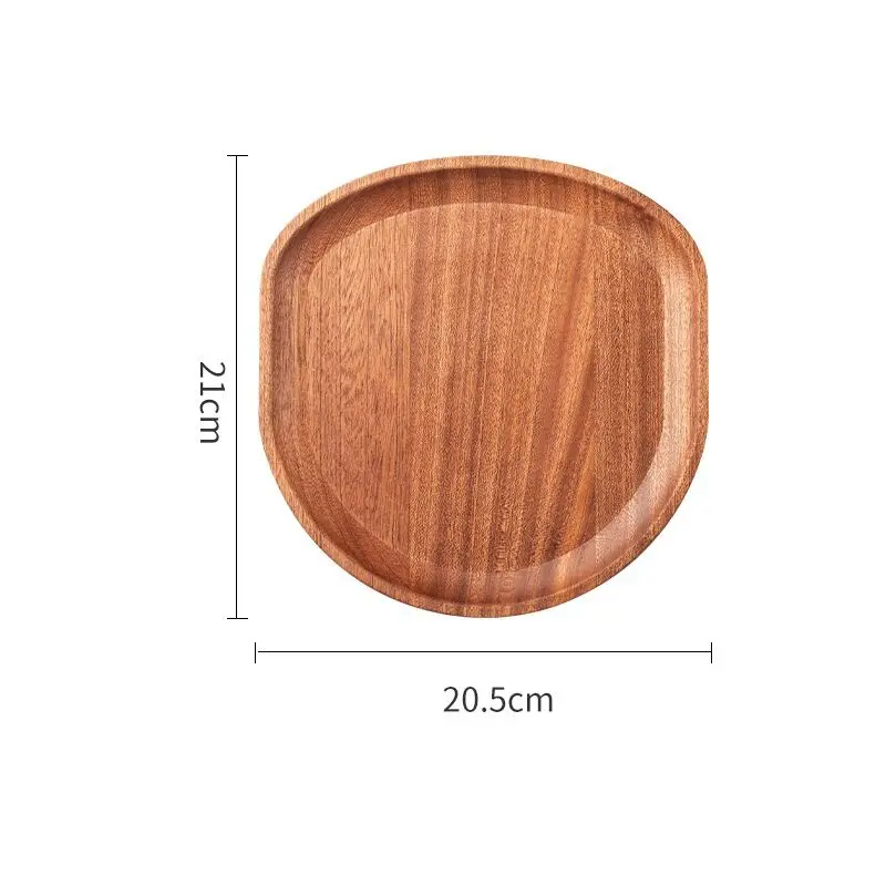 Ebony Heart-shaped Tray Tea Fruit Solid Wood Coffee Cake Tray Wooden Tea Tray 6