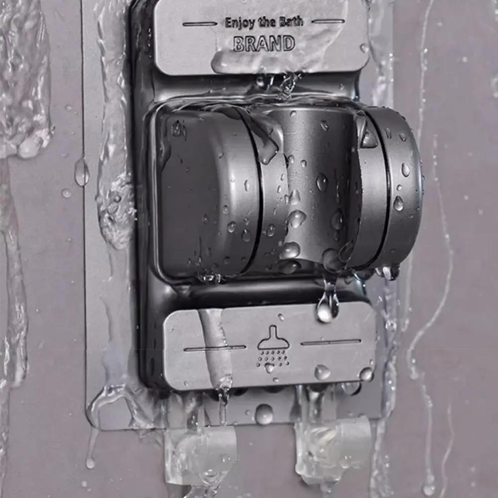 Description Picture 4 of itemAdjustable Shower Head Holder with hooks Wall Mounted Handheld Sprayer Support Self-Adhesive Showerhead Bracket