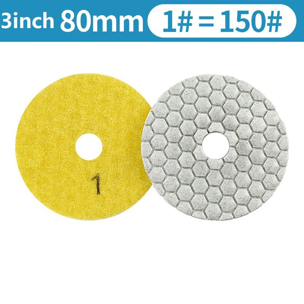 7 Tampons De Polissage Diamantés NBB 100mm - Pour Granit, Marbre, Pierre - Polissage à Sec - Grain 100#