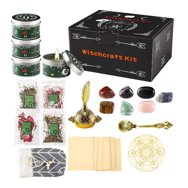 Witchcraft Supplies Kit Mini Crystals Jars Dried Herbs And Candles Witch  Toolkit Western Atmosphere Arrangement Home Decorations - AliExpress