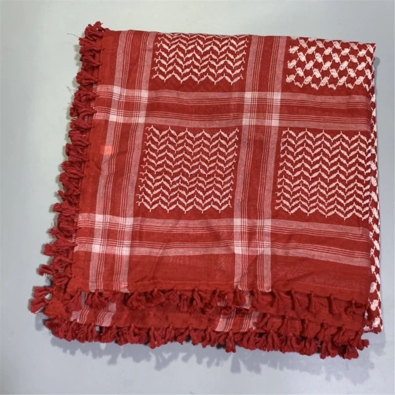 

Breathable Adult Jacquard Pattern Shemagh Scarf Multi Purpose Headscarf Adjustable Religious Scarf Outdoor Headwrap