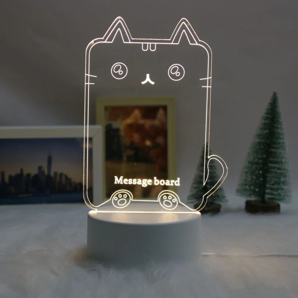 LED 야간 조명 노트 보드, 크리에이티브 USB 메시지 보드, 발렌타인 데이 선물, 여자 친구 휴일 생일 결혼식 야간 램프