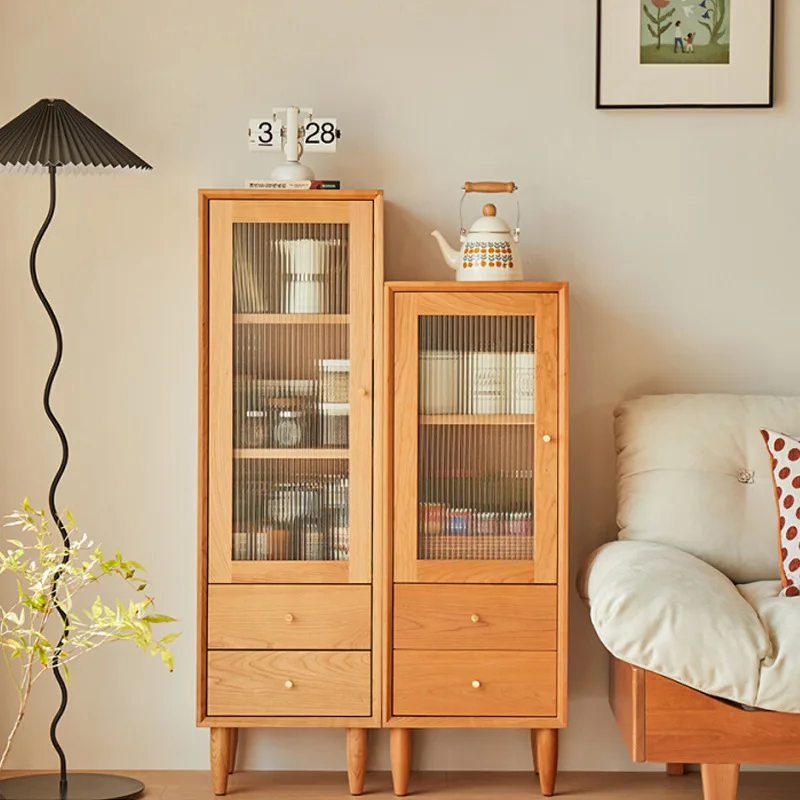 

Nordic Table Solid Wood High Art Design Modern Simple Storage Floor Stand Cabinet White Oak Universal Mobilier Bedroom Furniture