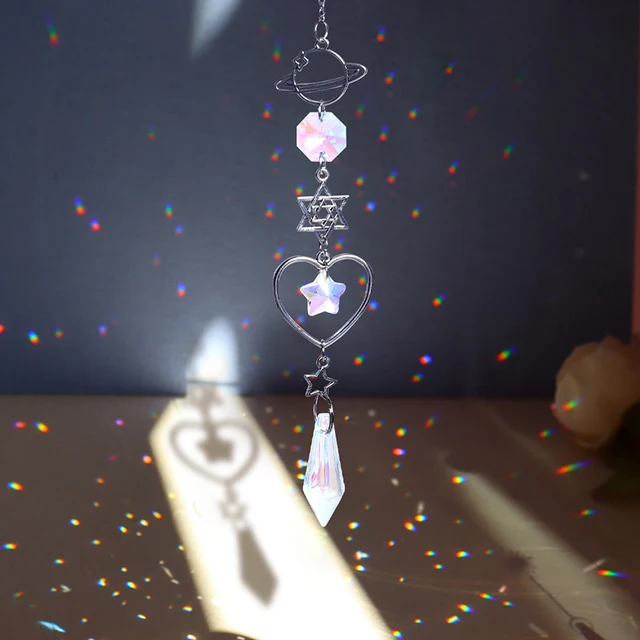 Crystal Suncatcher Világos Fogó Szív Kristály Medál Ablak Szél Hangjelzés Szivárvány Üldöző Lógó Csepp Otthoni Szélvédő Kert Dekoráció - Image 3