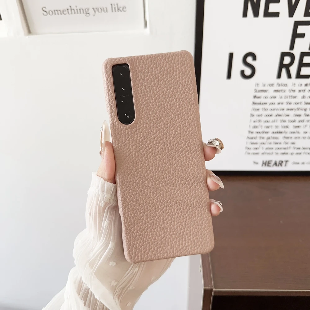 Litchi Pattern PU Leather Hard Case - Lightweight Shockproof Cover