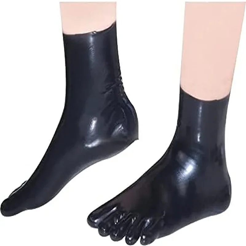 Calcetines de látex para hombre, medias cortas de goma con 5 dedos, ropa de mujer