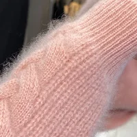 Pull en cachemire tricoté à col mi-haut pour femme, 100% laine, ample, mode coréenne, haut de luxe, nouvelle collection automne/hiver 2023 6