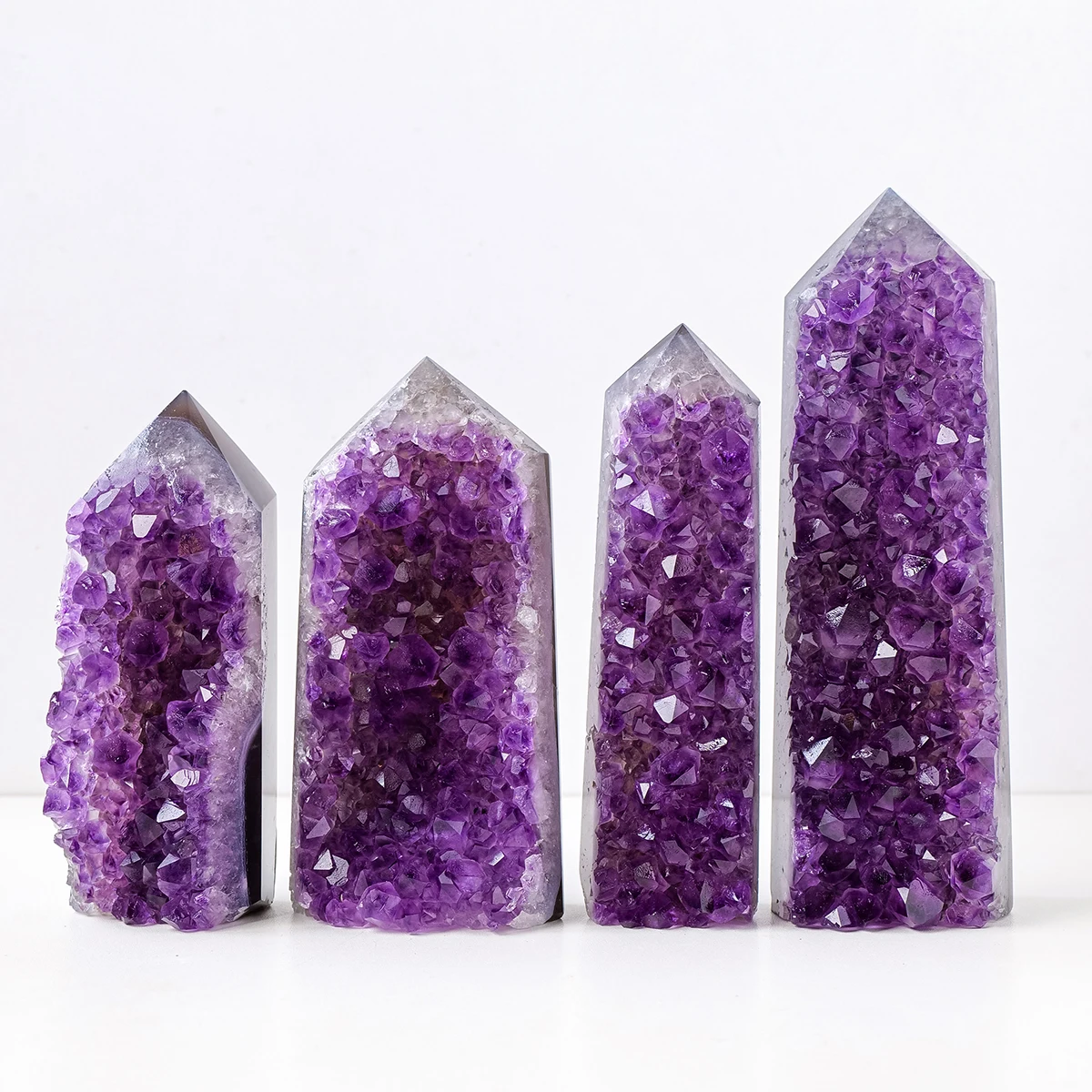 High-quality Natural Uruguay Amethyst Cluster Healing Crystals Crystal Point Big Wand Purple Quartz Tower Decorative Gifts