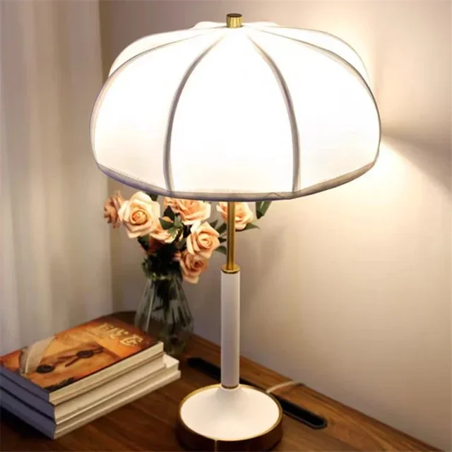 Modern Home Decoration Lustre Lampe Design Nordic Floor Lamp Retro Fabric Umbrella Led Light Living Room Dining Bedroom Bedside