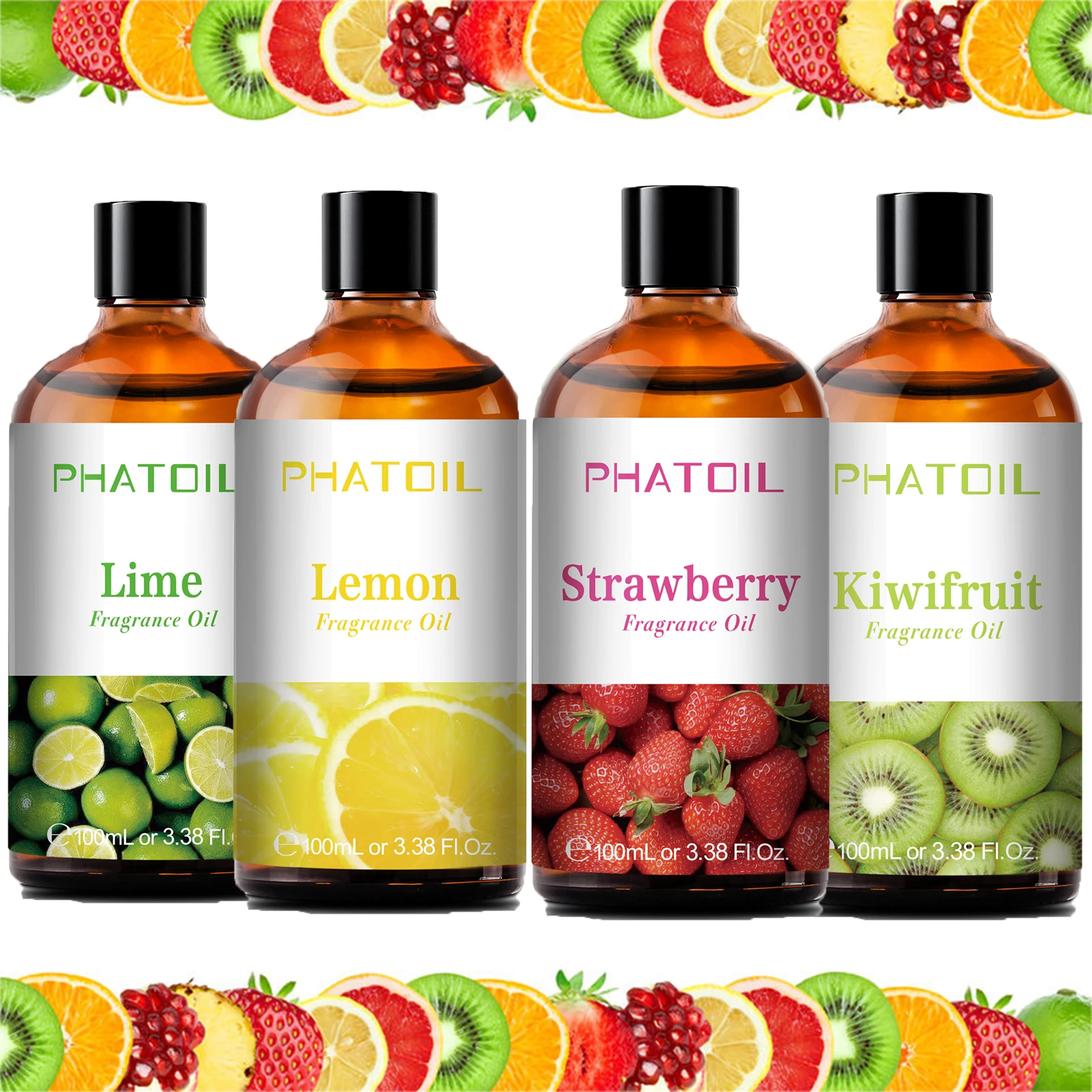 Sweet Fruity Fragrance Oil - Coconut & Vanilla, Strawberry, Lemon, Peach, Pear Aromas (100ml)