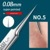 German Ultra-fine No. 5 Cell Pimples Blackhead Clip Tweezers Beauty Face Health Salon Special blackhead remover Acne Needle Tool 3