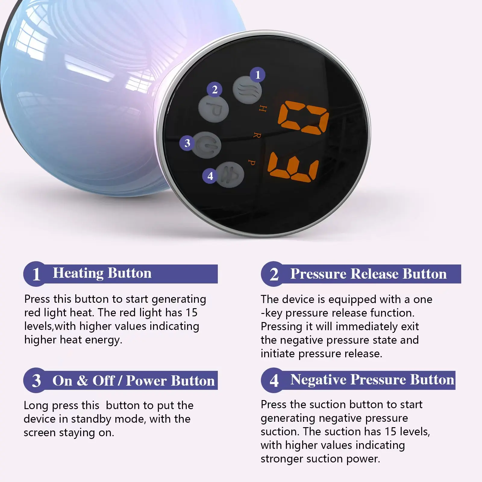 15 Levels Electric Cupping Device Wireless Gua Sha Vacuum Suction Cups Massage Negative Pressure Body Scraping Cupping Massager 5